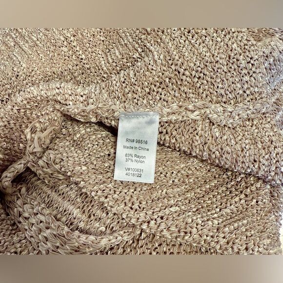 Coldwater Creek Tan Knit‎ Sweater Cardigan Vest Open Front Size M ( 10 - 12 ) - Picture 5 of 6